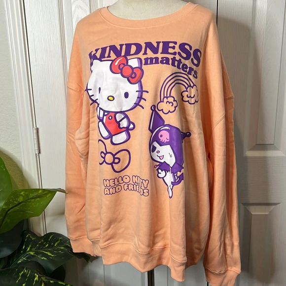 Hello Kitty & Friends Kindness Matters Graphic Sweatshirt Size 1X,2X,3X - Picture 5 of 13